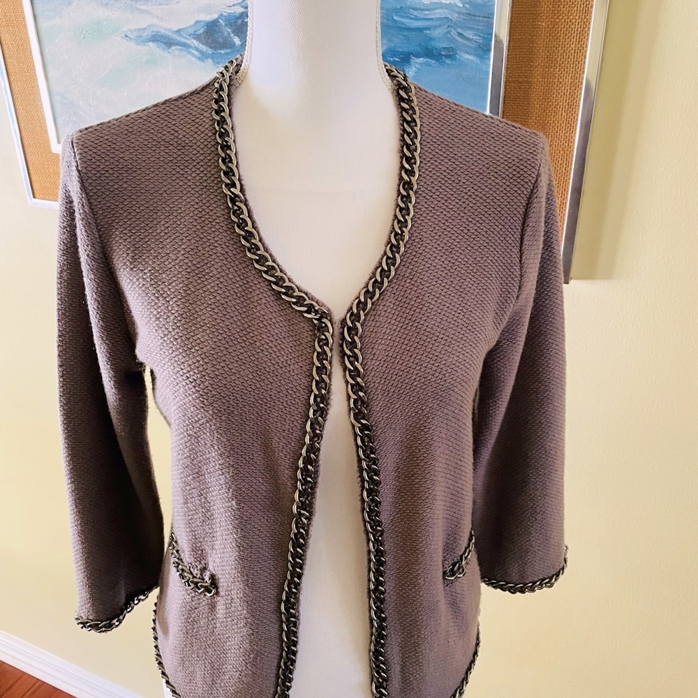 Trouve Open Sweater Jacket With Chain Details Xs - image 1